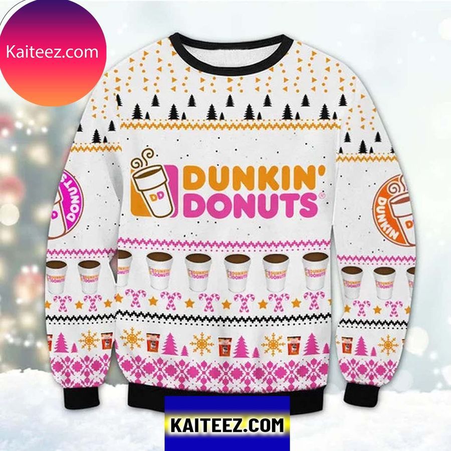 Dunkin Donuts 3D Christmas Ugly Sweater