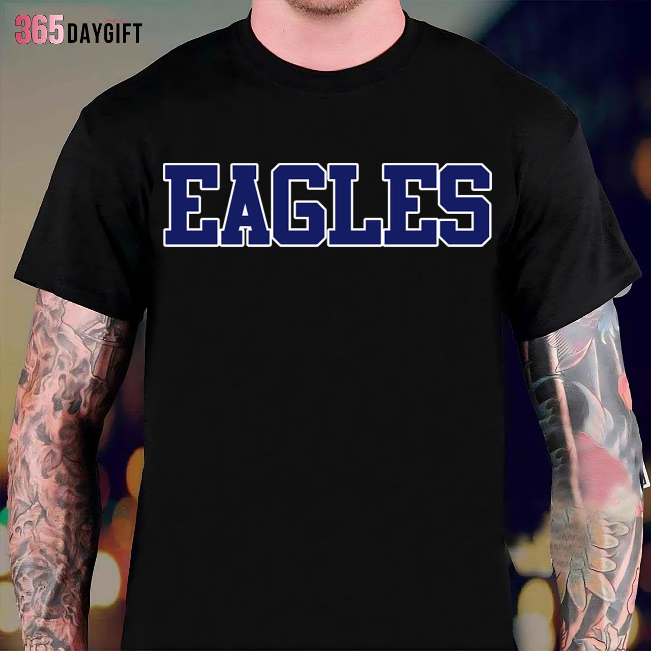Eagles In Blue Athletic Font Eagles T-Shirt