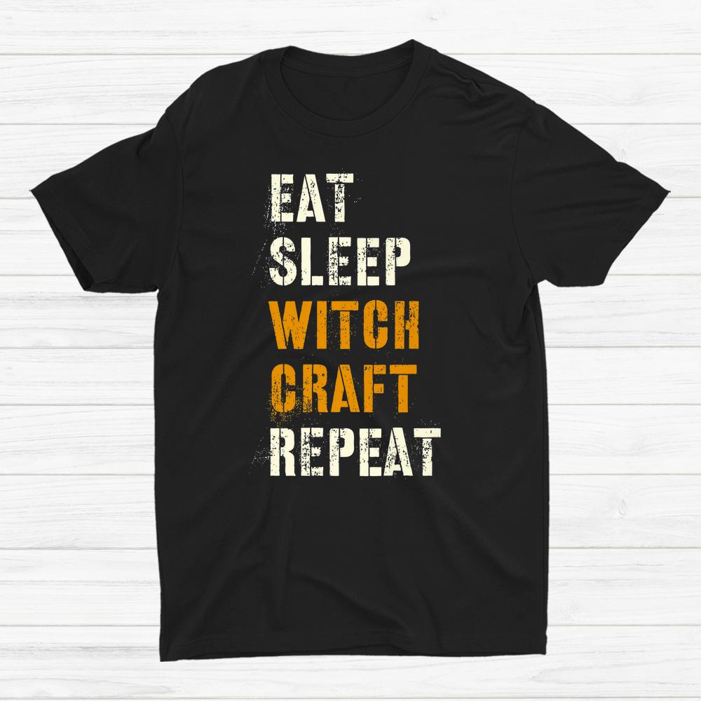 Eat Sleep Witchcraft Repeat Halloween Wizardry Squad Shirt