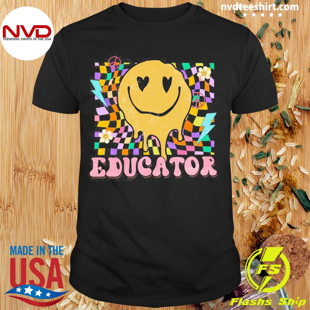 Educator Colorful Retro Smile Teacher Shirt