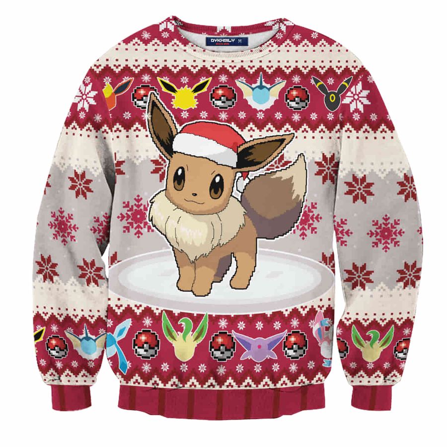 Eeveelution Pokemon Wool Knitted Ugly Sweater