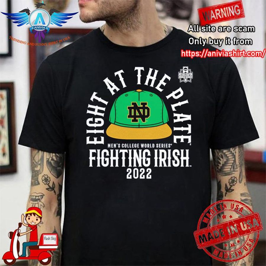 Eight at the plate fighting irish 2022 men's college world series shirt