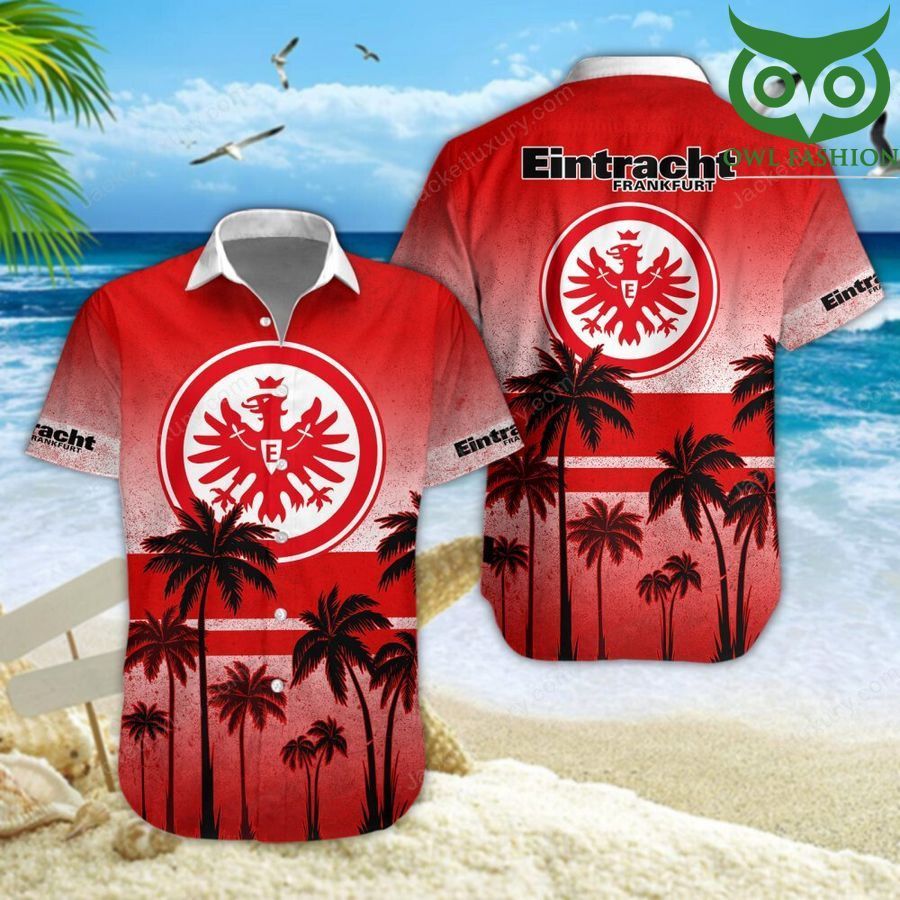 Eintracht Frankfurt Champion Leagues  aloha summer tropical Hawaiian shirt short sleeves