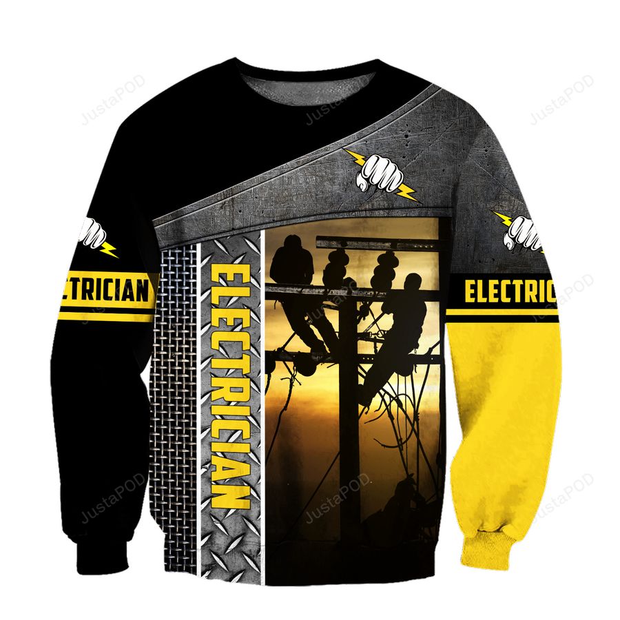 Electrician climb electricity poles Ugly Sweater Christmas