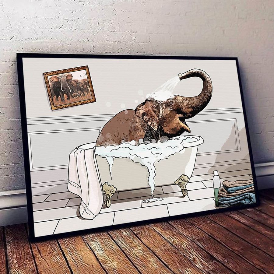 Elephant Bathroom, Bathroom Poster Poster