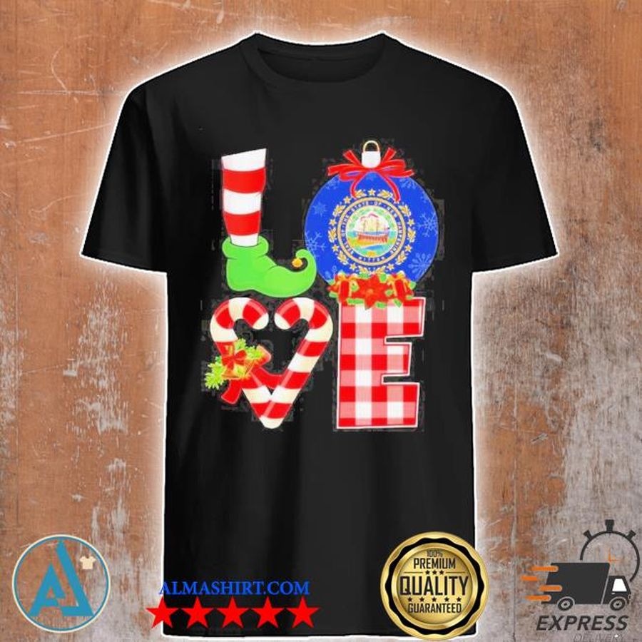 Elf love seal of the state of hampshire 1776 Christmas sweater