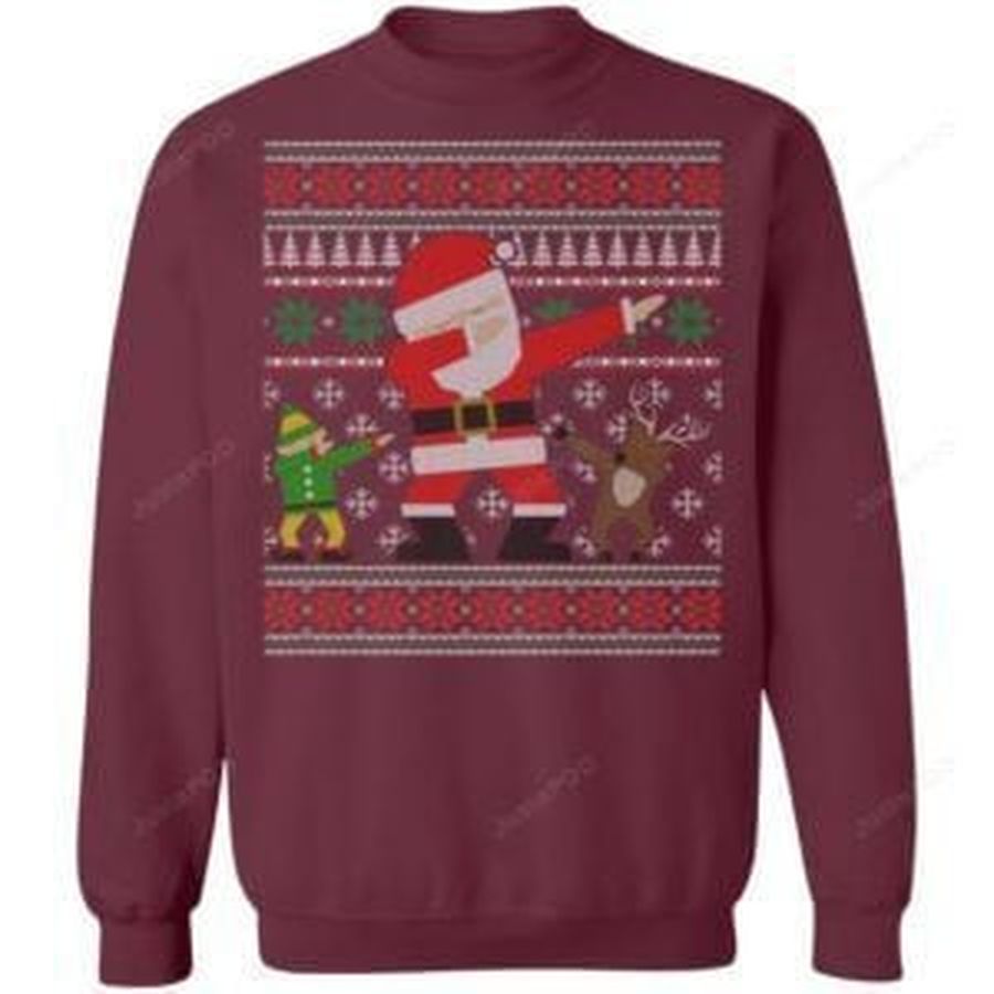 Elf Reindeer Dabbing Santa Ugly Christmas Sweater Ugly Sweater Christmas