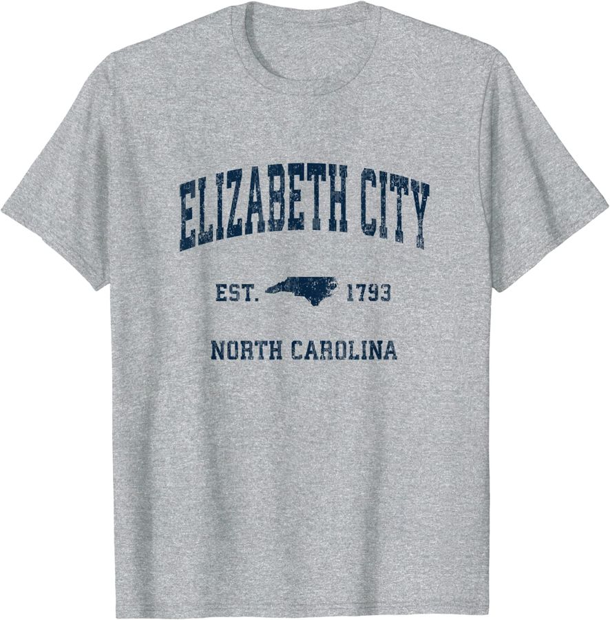 Elizabeth City North Carolina NC Vintage Athletic Navy Sport