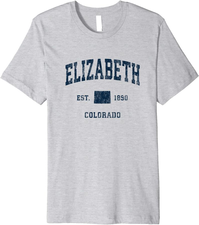Elizabeth Colorado CO Vintage Athletic Navy Sports Design Premium