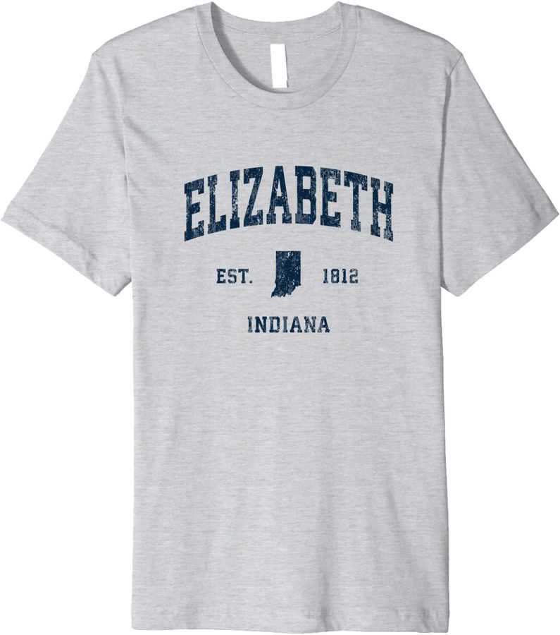 Elizabeth Indiana IN Vintage Athletic Navy Sports Design Premium