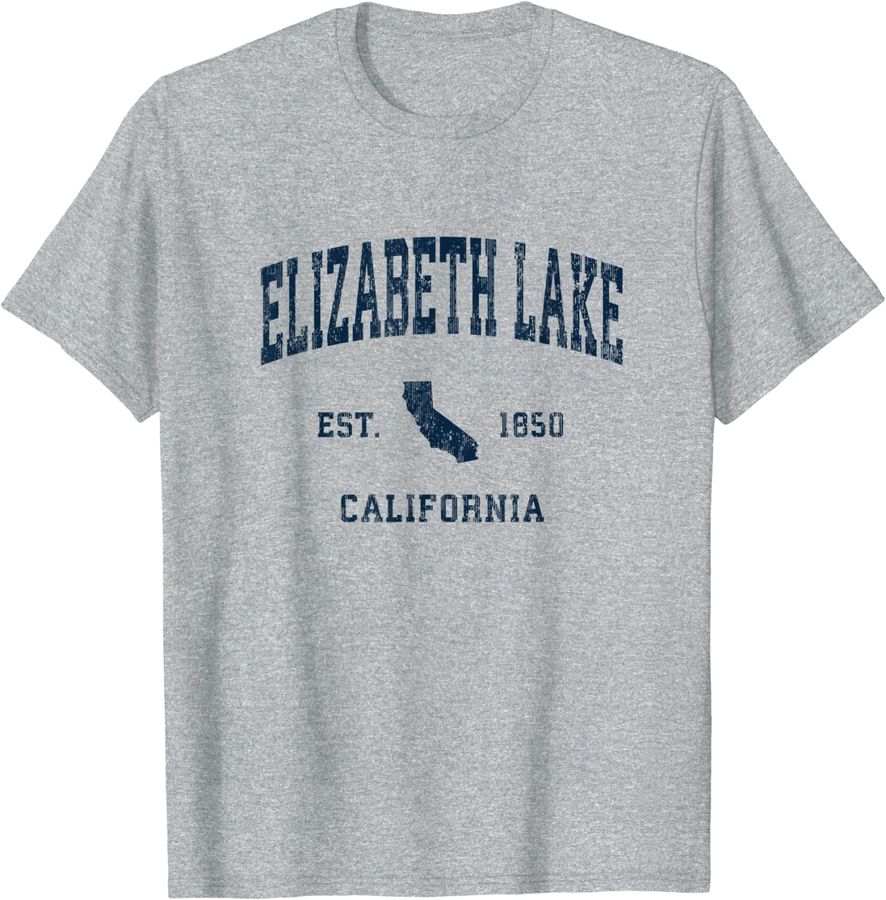 Elizabeth Lake California CA Vintage Athletic Navy Sports De