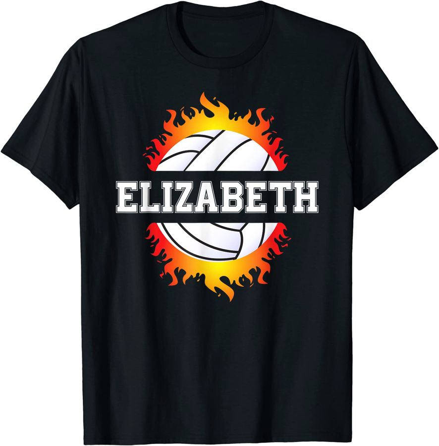 Elizabeth Name Volleyball Player Girls Ball and Net Sports