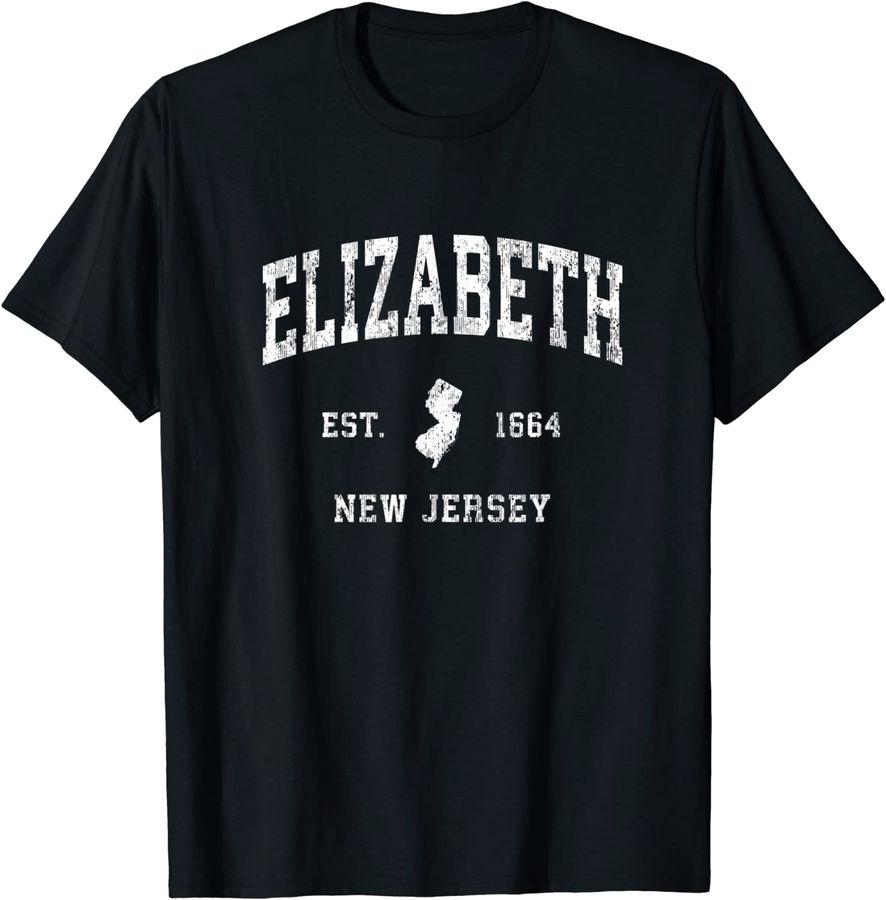 Elizabeth New Jersey NJ Vintage Athletic Sports Design