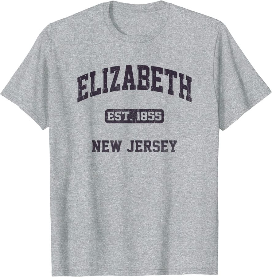 Elizabeth New Jersey NJ vintage state Athletic style