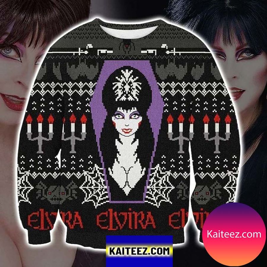 Elvira Mistress Of The Dark Christmas Ugly Sweater