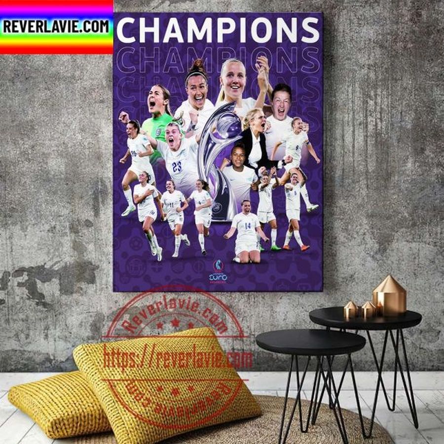 England Champions WEURO 2022 The First EURO Title Home Decor Poster Canvas