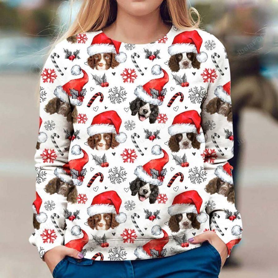 English Springer Spaniel Dog Ugly Christmas Sweater, All Over Print Sweatshirt, Ugly Sweater, Christmas Sweaters, Hoodie, Sweater