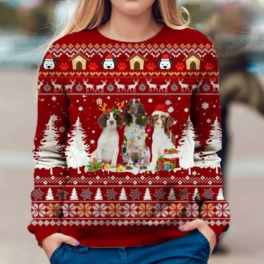 English Springer Spaniel Ugly Christmas Sweater All Over Print Sweatshirt
