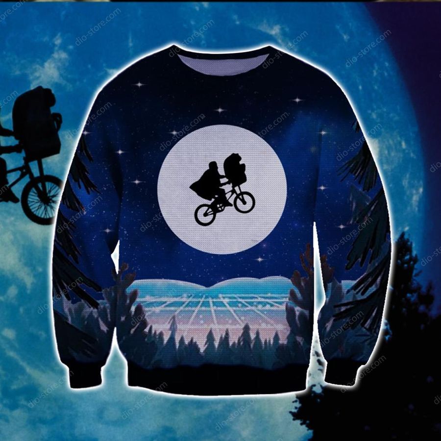 Et The Extra Terrestrial Knitting Pattern 3D Print Ugly Christmas Sweater Hoodie All Over Printed Cint10661, All Over Print, 3D Tshirt, Hoodie