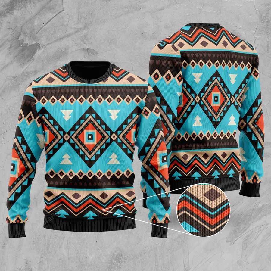 Ethnic Pattern Ugly Christmas Sweater, All Over Print Sweatshirt, Ugly Sweater, Christmas Sweaters, Hoodie, Sweater
