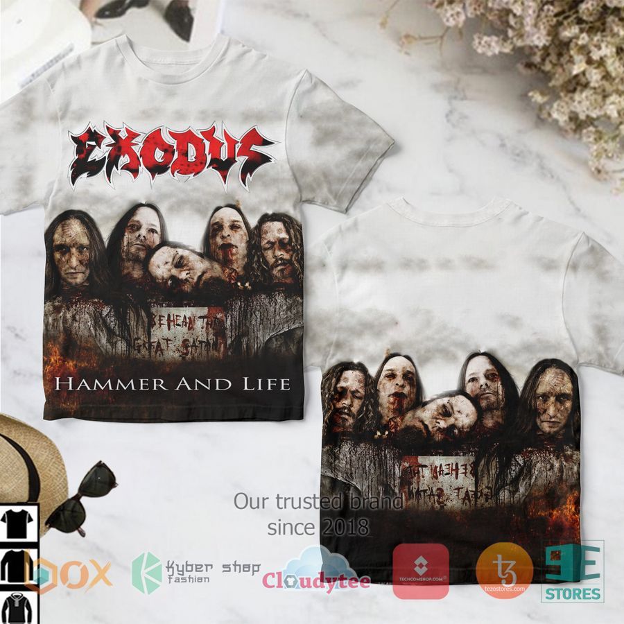 Exodus Band Hammer And Life Album 3D T-Shirt – LIMITED EDITION