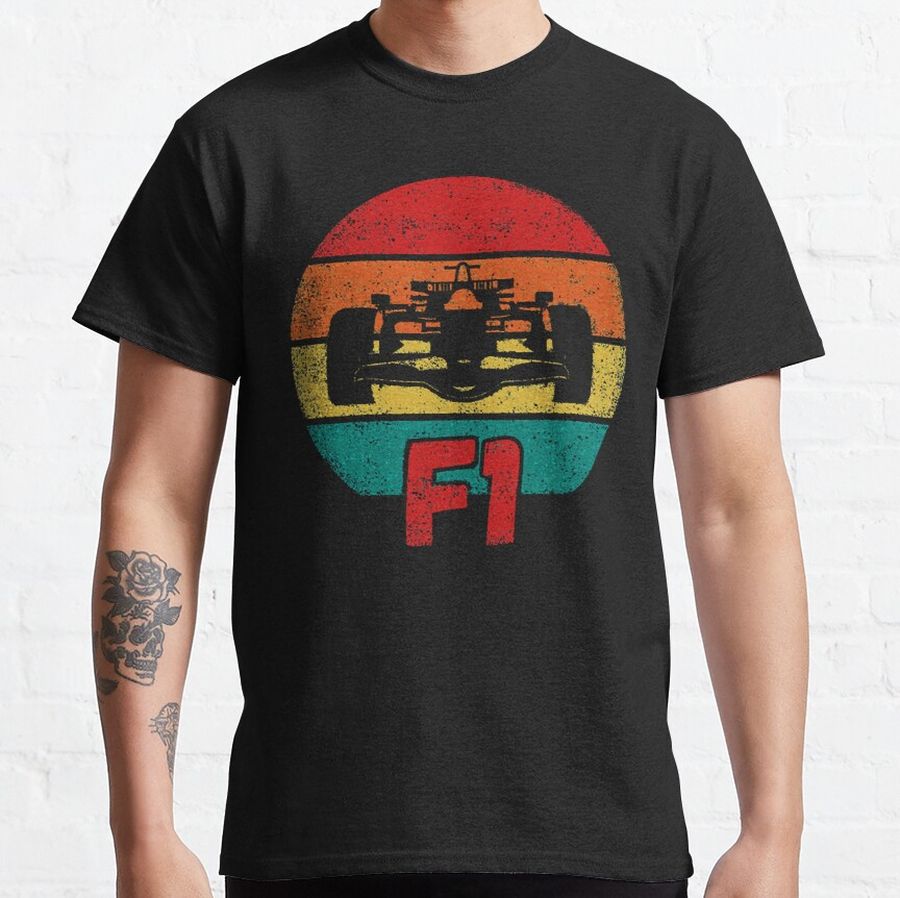 F1 Shape, vintage color sunset, f1 mask Classic T-Shirt