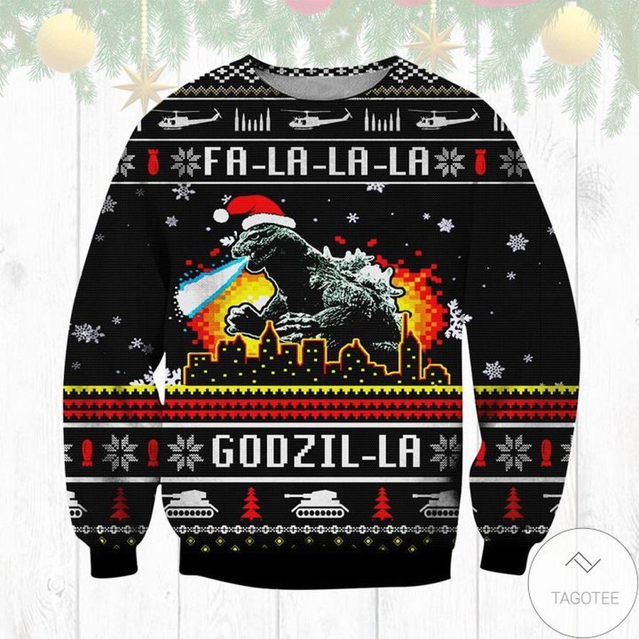 Fa La La La Godzilla Ugly Sweater