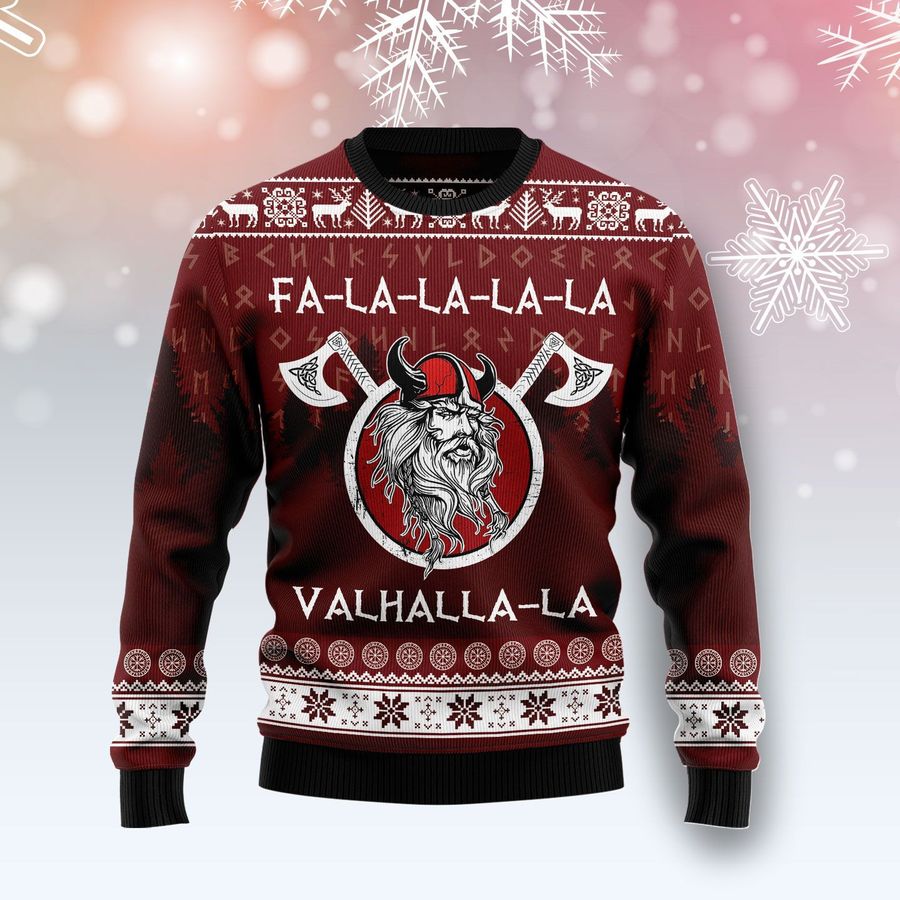 Fa La La La Valhalla La Viking Ugly Sweater