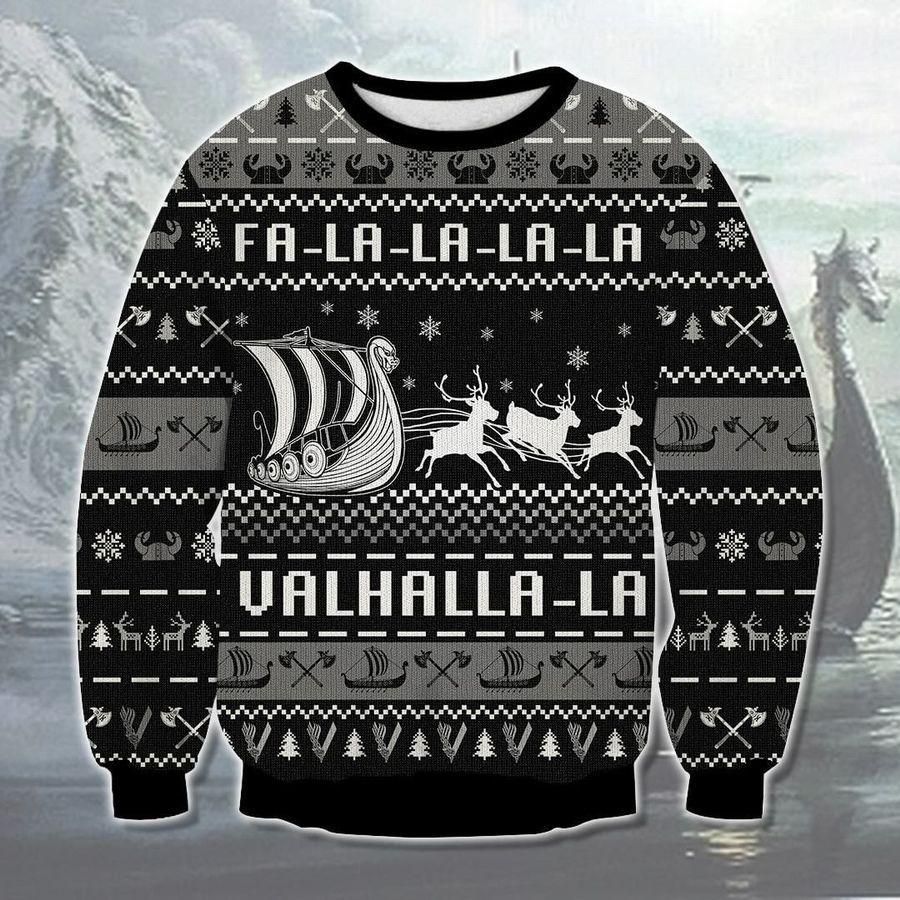 Fa-la-la-valhalla Viking Ship Ugly Sweater
