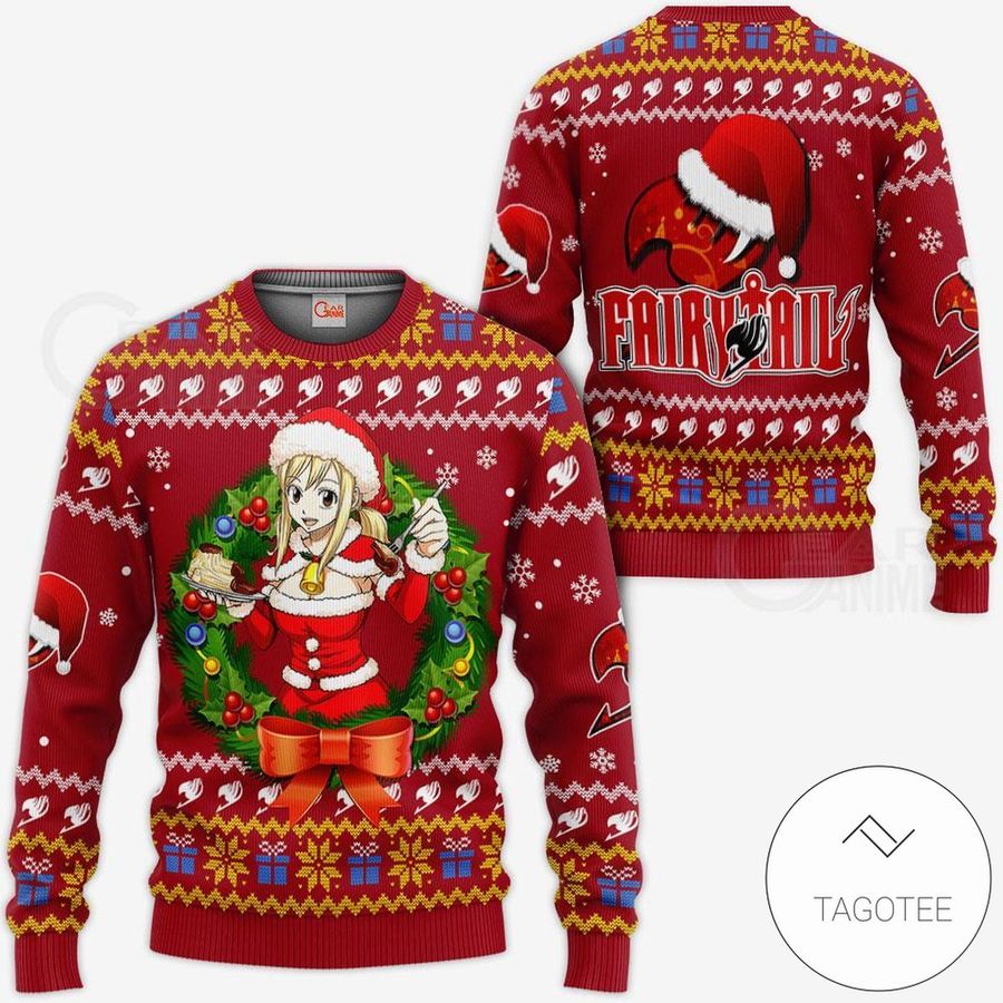 Fairy Tail Lucy Heartfilia Knitted Anime Xmas Ugly Sweater