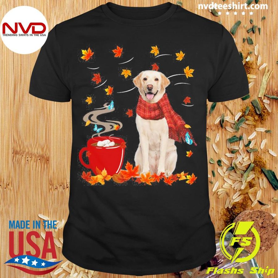 Fall Hot Chocolate Yellow Labrador Shirt