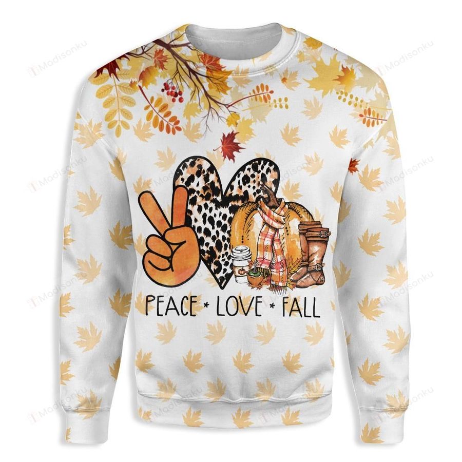 Fall Maple Leaves Ugly Christmas Sweater, All Over Print Sweatshirt
