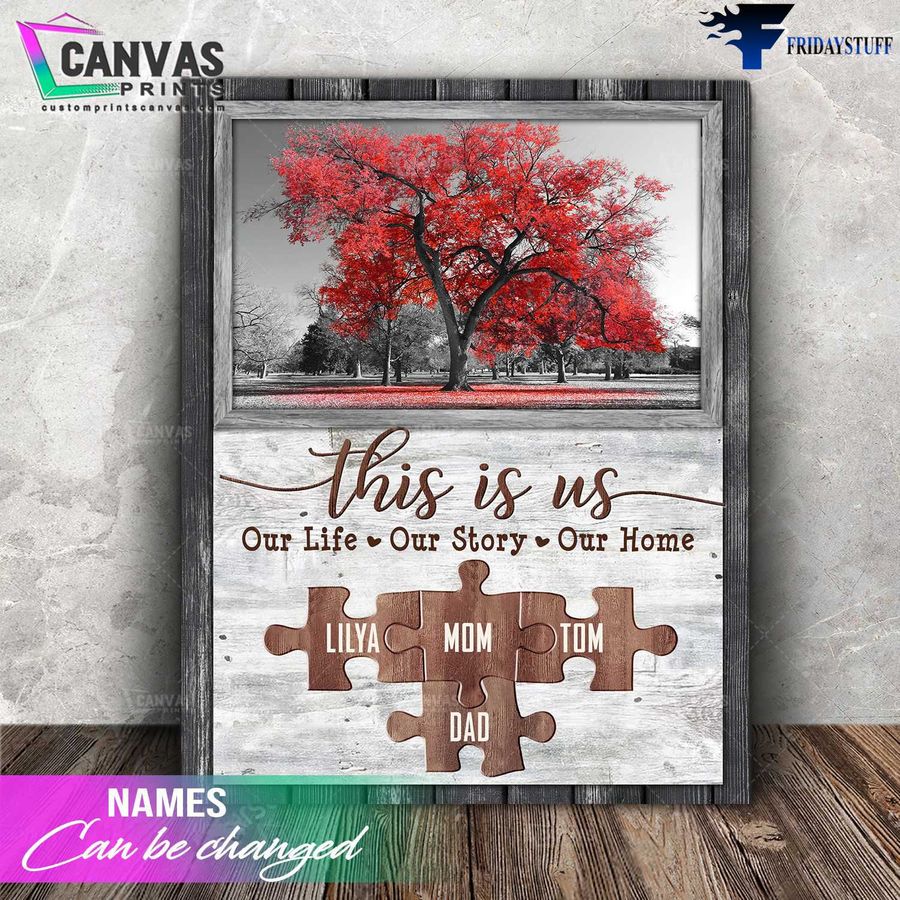 Family Poster, This Is Us, Our Life, Our Story, Our Home Customized Personalized NAME Poster Home Decor Poster Canvas