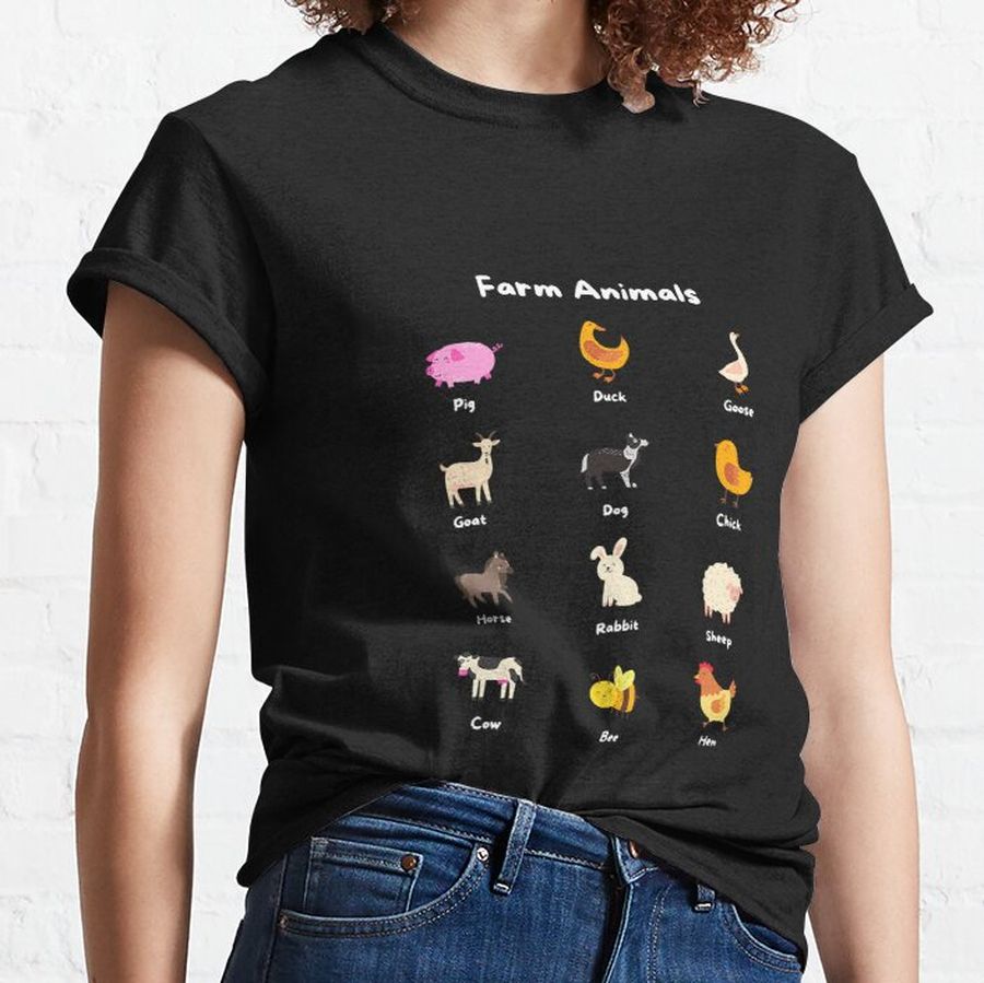 Farm Animals Toddler Girls Cute Classic T-Shirt