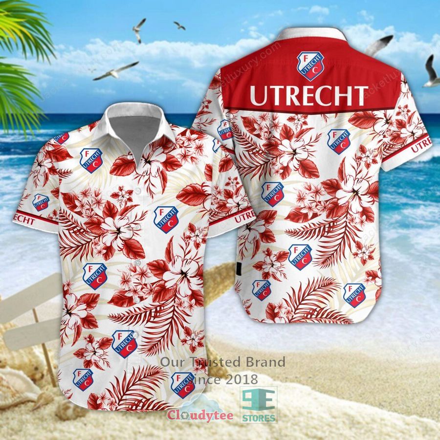 FC Utrecht red Hawaiian Shirt, Short – LIMITED EDITION