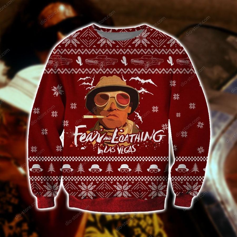 Fear And Loathing In Lvs Knitting Pattern 3D Print Ugly Christmas Sweater Hoodie All Over Printed Cint10685, All Over Print, 3D Tshirt, Hoodie
