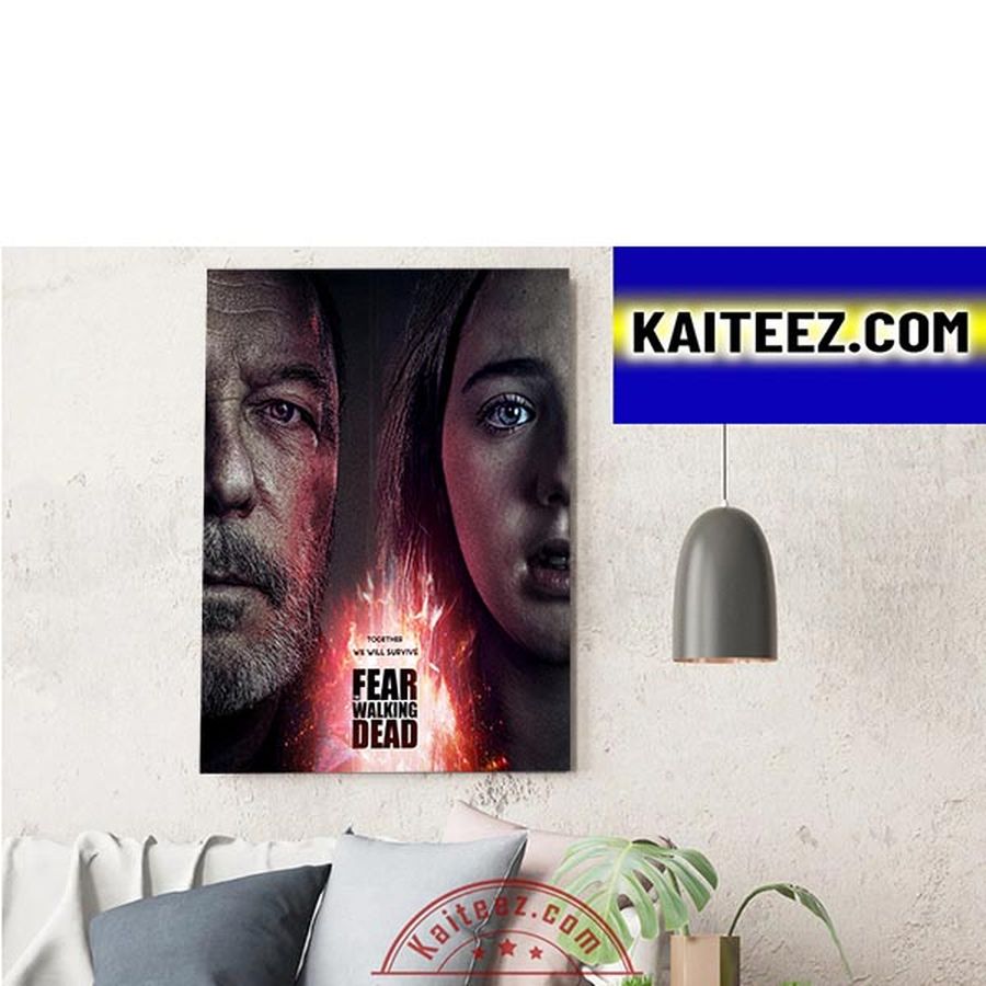 Fear Walking Dead Together We Will Survive Iconic Duo ArtDecor Poster Canvas