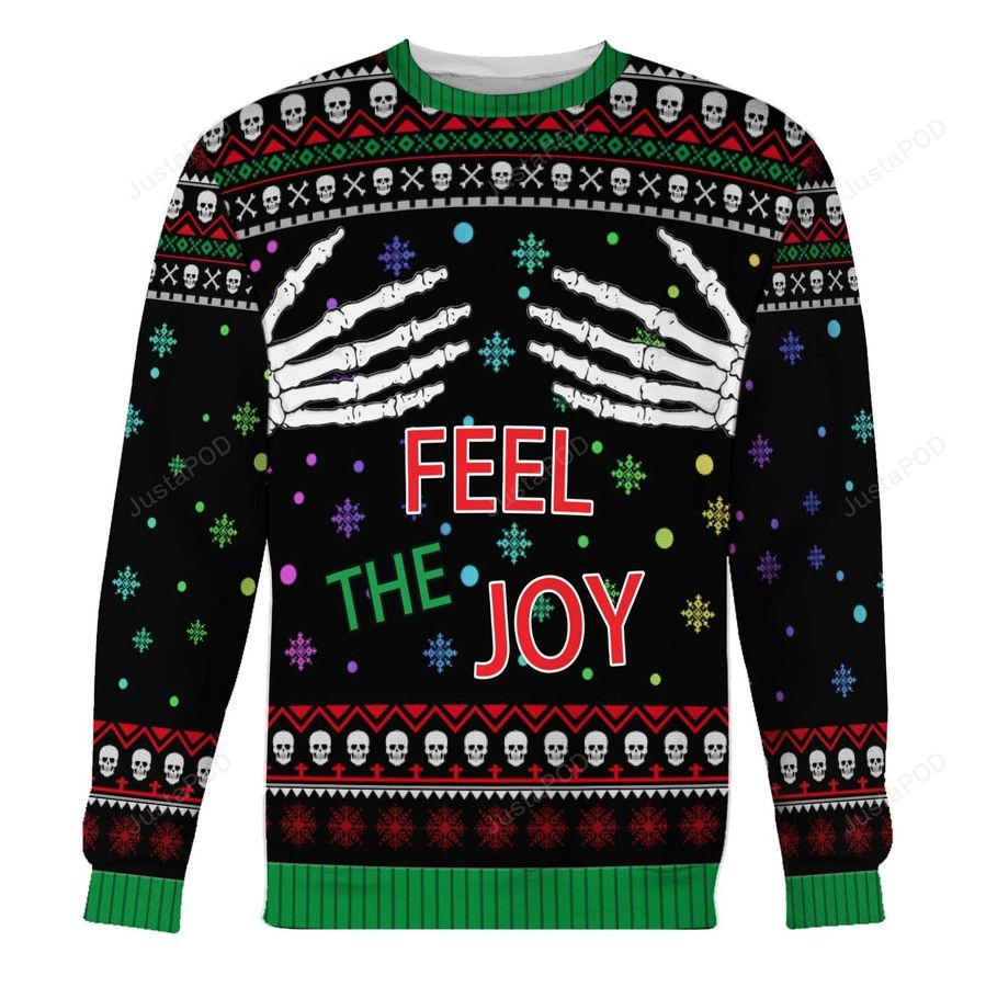 Feel The Joy Ugly Christmas Sweater, All Over Print Sweatshirt, Ugly Sweater, Christmas Sweaters, Hoodie, Sweater