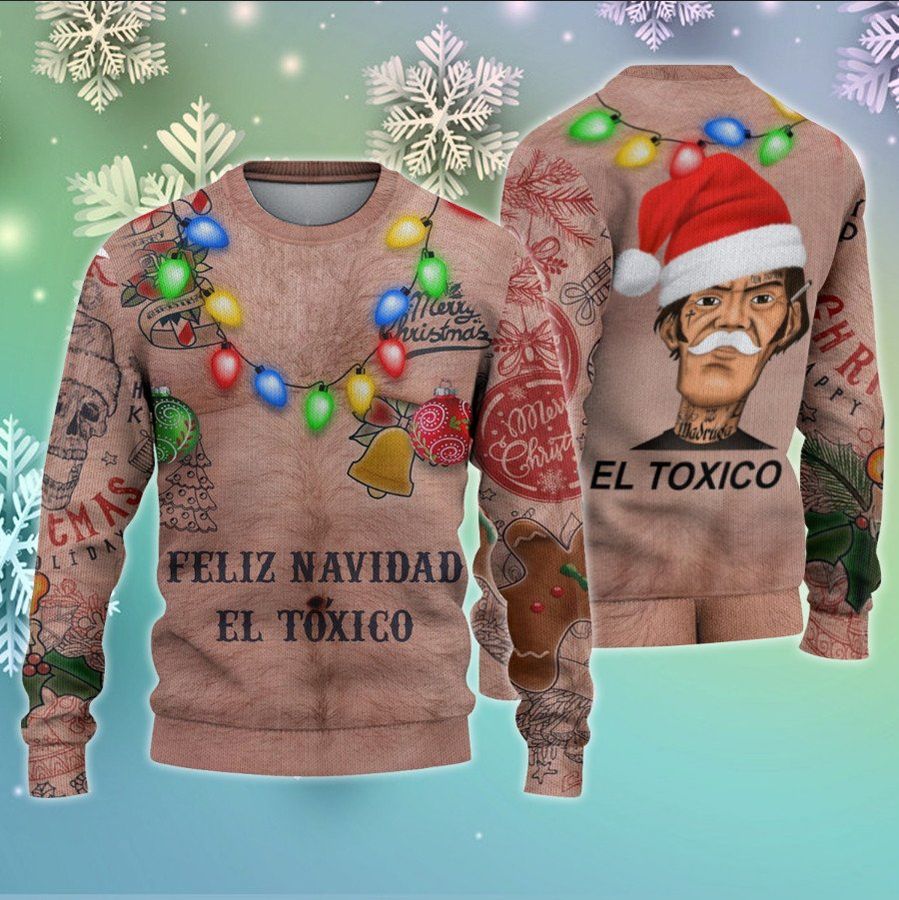 Feliz Navidad El Toxico Funny Santa Christmas Ugly Sweater