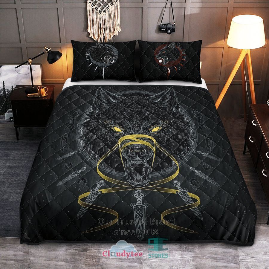 Fenrir Viking Wolf Black Quilt Bedding Set – LIMITED EDITION