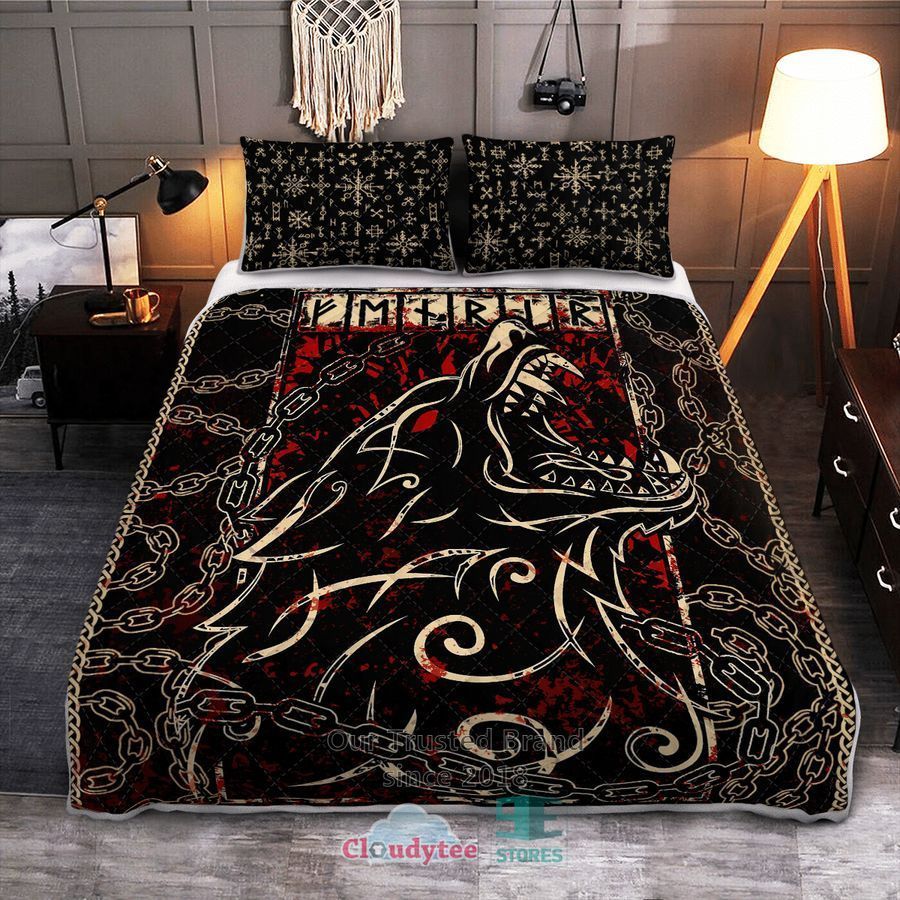Fenrir With Chain Viking Quilt Bedding Set – LIMITED EDITION
