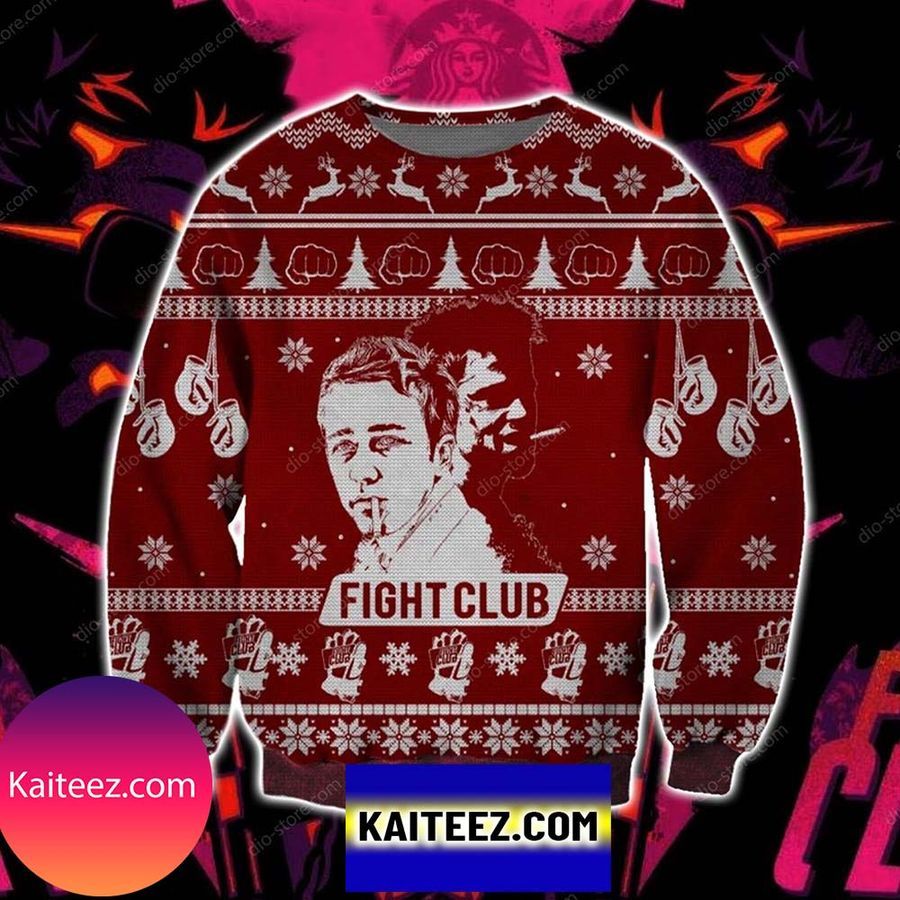 Fight Club Knitting Pattern 3d Print Christmas  Ugly Sweater