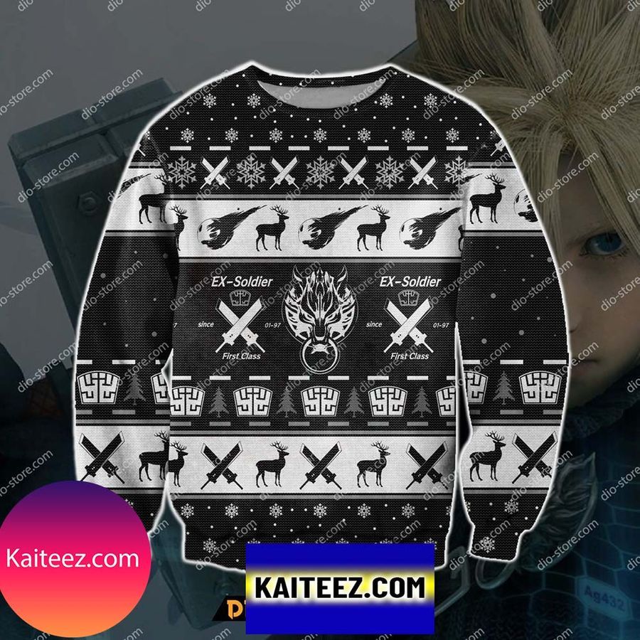 Final Fantasy 3d Print Knitting Pattern Christmas Ugly Sweater