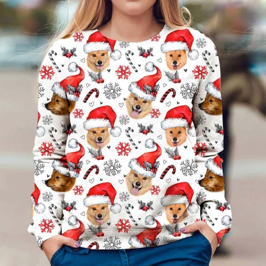Finnish Spitz Ugly Christmas Sweater, All Over Print Sweatshirt, Ugly Sweater, Christmas Sweaters, Hoodie, Sweater