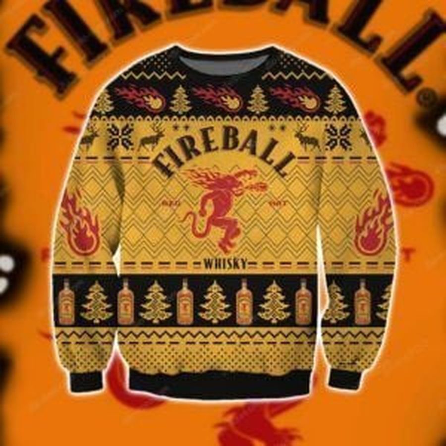 Fireball Cinnamon Whisky Knitting Ugly Christmas Sweater All Over Print