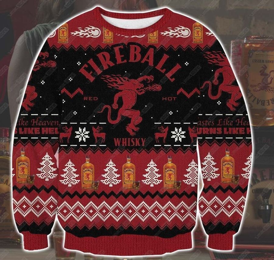 Fireball whiskey 3D Print Christmas Sweater