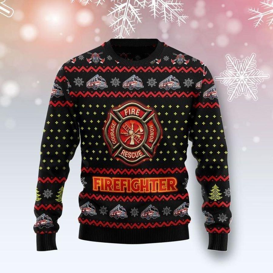 FIREFIGHTER LOVER UGLY CHRISTMAS SWEATER