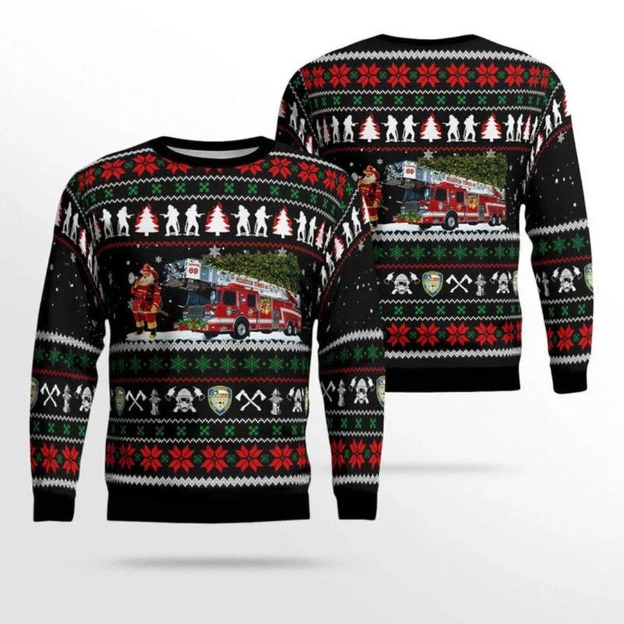 Firefighter Tree Ugly Sweater