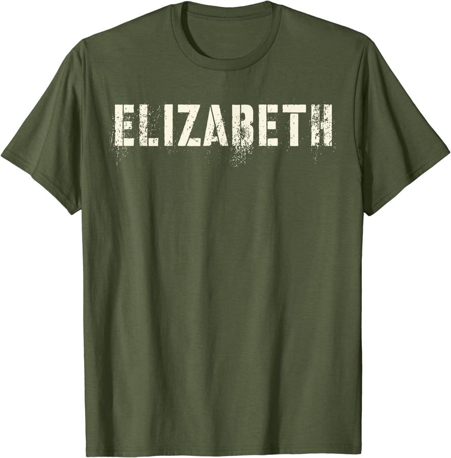 First Name ELIZABETH Girl Grunge Military Mom Custom