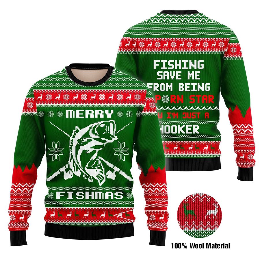 Fishing-Hooker Ugly Christmas Sweater - 9004